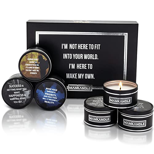 Majestic Zen's-ManKandle Luxury Scented Candles Gift Set for Men | Gifts for Guys | Set of 6 Man Candles | Great Gifts for Men Who Have Everything | Forget Gadgets for Men | Unique Candle Gift for Men