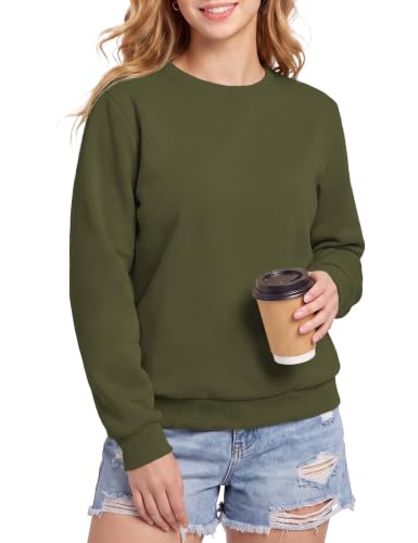 MAGCOMSEN Fleecepullover Damen Thermo Sweatshirts ohne Kapuze Winter Wärme