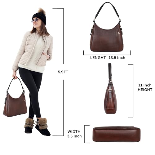 Image of Durable leather Hobo Bag for Women Branded Stylish Handbag