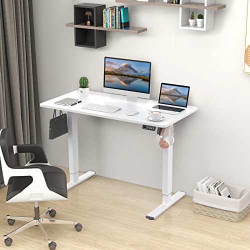 Height-Adjustable-Standing-Desk-Frame-Electric-Sit-Stand-Desk-Base-with-Automatic-Memory-SmartHandset-Ergonomic-Standing-Desk-Base-Workstation-Frame-for-40-to-63-Desk-Topswhite-Frame