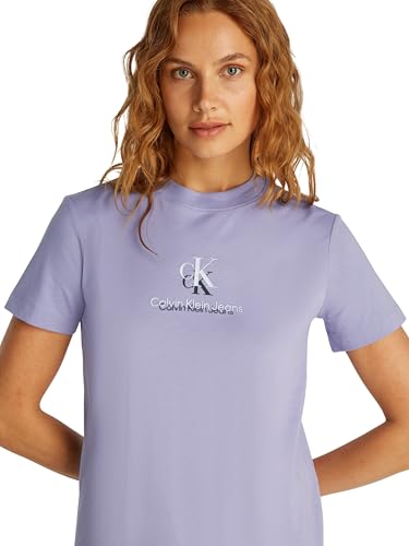 Calvin Klein Damen T-Shirt Kurzarm Shadow Graphic Tee Regular Fit, Violett (Persian Violet), XXS – Ansicht 3