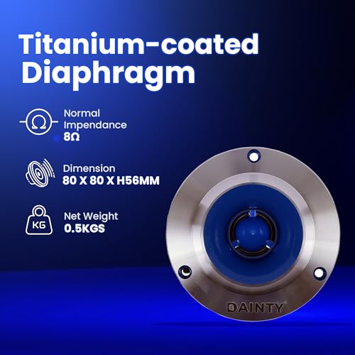 Image of DAINTY Tweeter TT857 | NORMALIMPENDANCE:8Ω | MAXPOWER: 25W /50WRMS | Frequency: 1.5K-20,000HZ VOICECOIL:25.4MMKSV | Diaphragm: Titanium | NETWEIGHT: 0.5KGS
