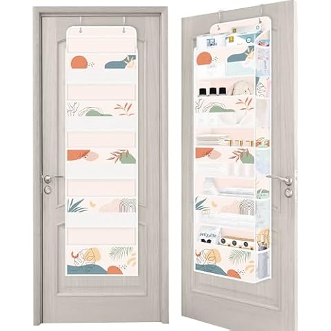 Clastyle Beige Tropical Leaf Door Organizer Cover
