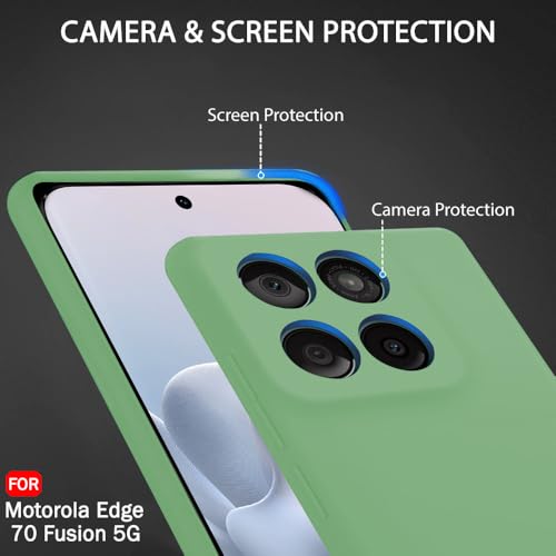 Image of TheGiftKart Genuine Liquid Silicone Back Cover Case for Motorola Moto Edge 70 Fusion 5G | Soft Micro-Fibre Lining Inside | Camera Protection Bump | Shockproof Back Cover Case (Silicone, Green)