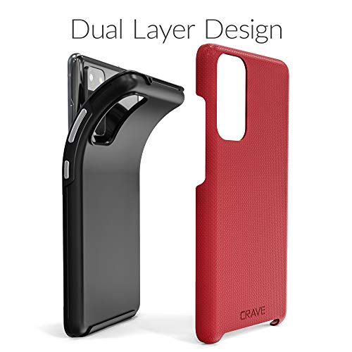 Image of Crave for Samsung Galaxy S20 FE Case, Shockproof Protection Dual Layer Case for Samsung Galaxy S20 FE 5G (6.5 inch) - Red