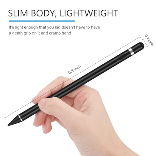 Image of MIXOO Active Stylus Pen for Android Tablet, Digital Pen Active Pencil Fine Point Compatible with iPhone, iPad, Android, Tablets & All Touch Screens - No Palm Rejection (Black)