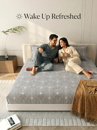 Image of Mafatlal 125 GSM Merino Double Bedsheet with Pillow Covers |90 x 100 Inches | Soft, Breathable & Lightweight | Grey