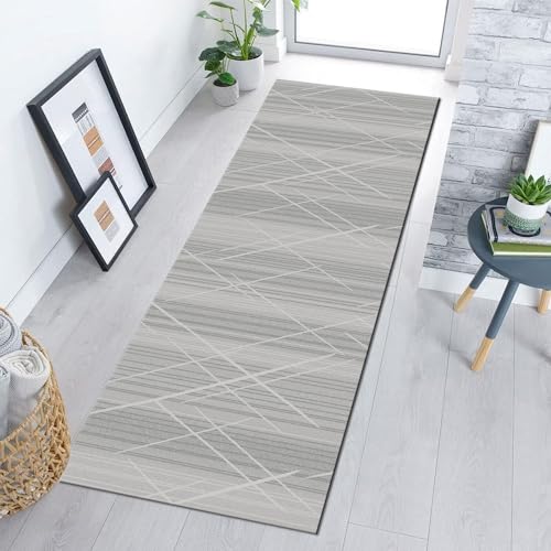 Tapis de couloir lavable antidérapant grand passage gris