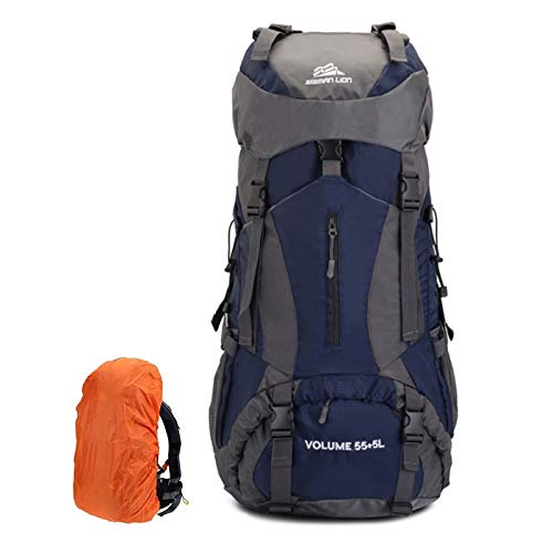 Fimghsoo Mochila de Senderismo 60L de Montañismo de Nailon con Estructura
