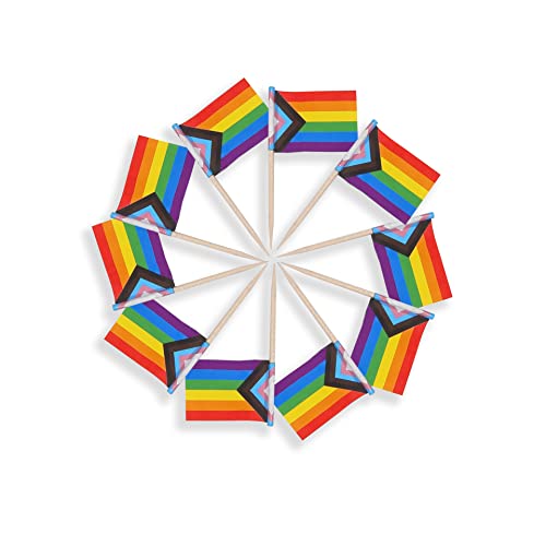 CANTENDO 100 Pcs Rainbow Pride toothpick Flag,Gay LGBTQ Mini toothpick flag Cupcake Toppers Flags Decoration