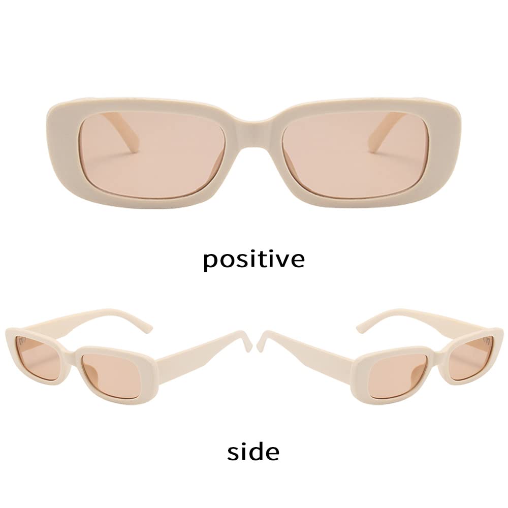 BOJOD Rectangle Sunglasses for Women Retro Fashion Sunglasses UV 400 Protection Square Frame Eyewear