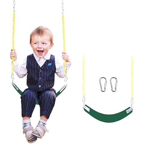 Swing Set for Kids with Chain-Play Swing for Adults with Stainless Steel Mental Taiangle Ring-Suitable for Family Backyard-Play Swing Set (AB010002-6) Cover