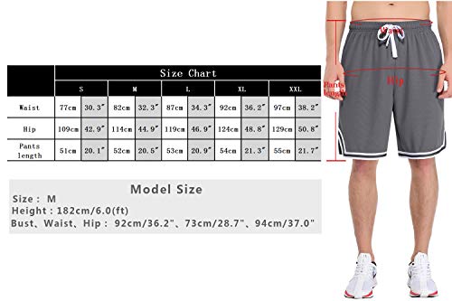 Hawiton Short esportivo masculino de secagem rápida para basquete com bolsos roupa esportiva para co