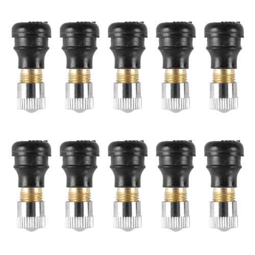 CMIYETO 10 Pcs Tubeless Tire Valve Stems Vacuum Valve for Xiaomi Scooter M365 Pro Motorcycle Electric Scooter Straight Rubber Less 9mm Diameter