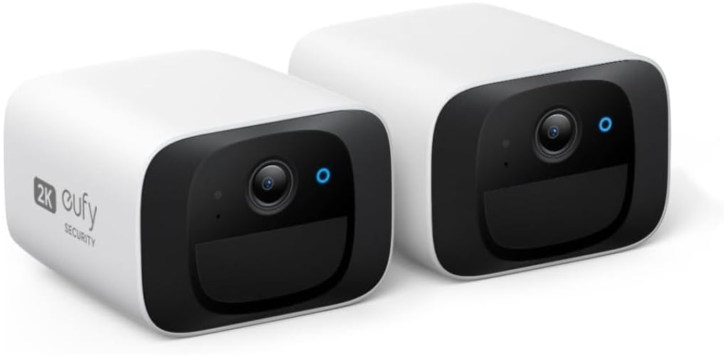 eufy Security SoloCam C210, telecamera wi-fi esterno, telecamera wifi esterno senza fili, risoluzione 2K, IP67, nessun canone mensile, HomeBase non richiesto, 2-Pack (Ricondizionato)