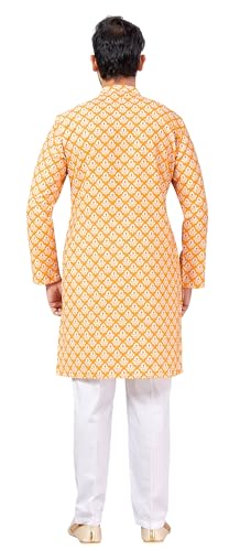 Image of Studio Shringaar Men's Cotton Relaxed Fit Straight Kurta