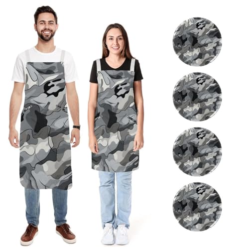 Tabliers de cuisine imperméables lot de 2 imprimé camouflage