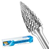 SG-5 Tungsten Carbide Burr Rotary File Pointed Tree Shape Double Cut with 1/4''Shank for Die Grinder Drill Bit