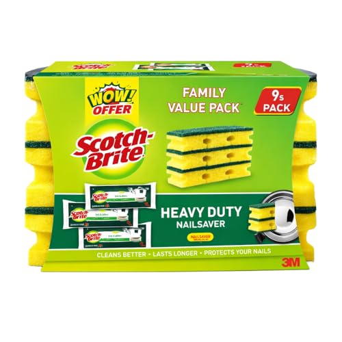 Scotch-Brite Classic Nail Saver Scrub Sponge 9 Sponges