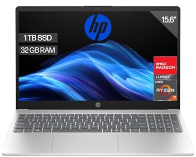 HP 15-fc0240ns - 15.6" FHD Laptop (AMD Ryzen 7-7730U, 32GB RAM, 1...