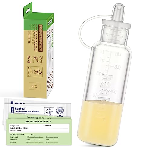 Image of haakaa Colostrum Collector Syringe 20ml/1pk, Colostrum Breast Milk Collector, Collect Store & Feed Colostrum for Newborn,Ready-to-Use Pack