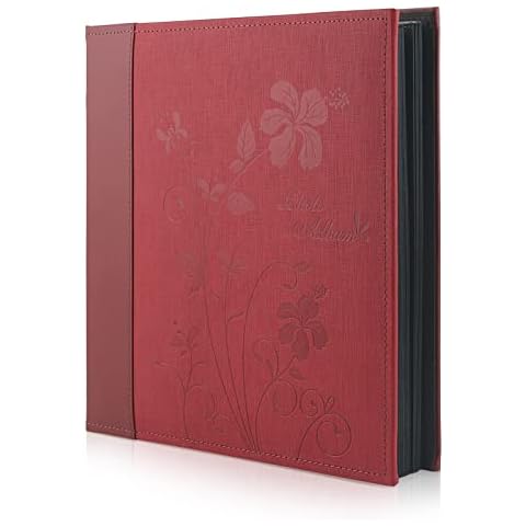 Golden State Art Large Photo Album with Leather Floral Cover Cover