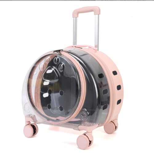 ペットキャリーバッグ キャスター付き 透明 多機能 リュック 軽量 猫 犬 ペットキャリー 小型犬 中型犬 車載 旅行 通院 防災 キャリーカート お出かけバッグFiozwea (B)