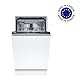 Bosch SPV2HMX42E, Serie 2, Smarter Geschirrspüler Vollintegriert, 45 cm breit, Besteckschublade, extra Trocknung auf Knopfdruck, höhenverstellbarer Oberkorb, leiser und effizienter Motor, mit aquaStop