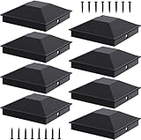 WELDUN 8 Pfostenkappen, Zaunkappen 90x90mm Holzpfostenkappen mit 16 Schrauben...