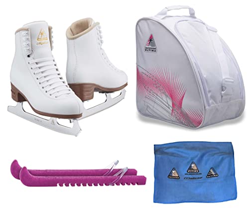Jackson Ultima Figure Ice Skates Mystique JS1490 / Medium to Wide/Adult 6 Bundle with Bag, Guardog Skate Guards, Towel