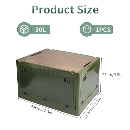 Boîte de rangement pliable 30L contre le désordre avec table de chevet intégrée - 3