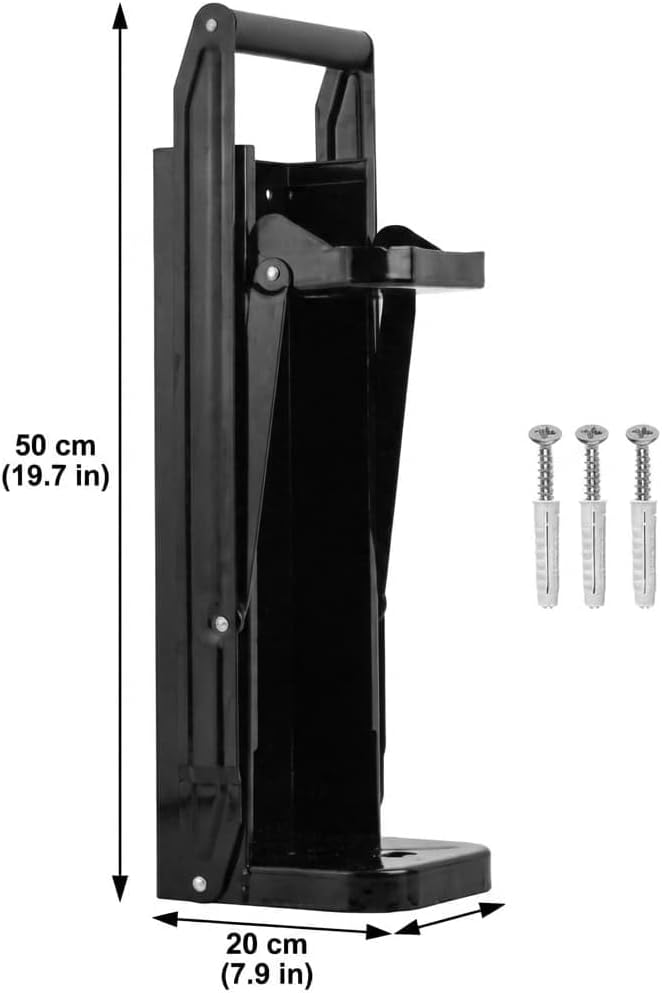 Heavy Duty Metal Big Can Crusher Bottle Crusher, Wall Mounted, Crushes Aluminum Cans and Large Plastic Bottles Up to 1 Gallon (Black, Big)