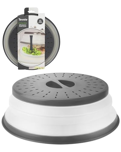 Comparison: Best Microwave Cover For Food 3 Tovolo Microwave Splatter Cover for Food, Medium (Charcoal) - Collapsible & Vented Silicone Splatter Guard Lid - Microwave Plate & Dish Cover with Handle - BPA-Free Kitchen Gadget for Meal Prep