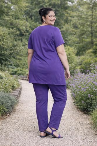 Image of In Love Women's Plus Size Longline T-Shirt with Side Pocket, 3 /4 Sleeve, Crew Neck