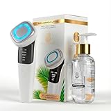 CLEOSKIN Masajeador Facial de Fototerapia (Luz Roja y Azul) + Gel Conductor | CLEOSKIN Kit Luminous Lifting | Masajeador...