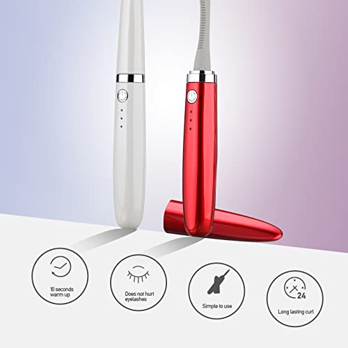 Heated Eyelash Curler, Rechargeable Comb Eyelash Curler Quick Natural Curling 24H Long-Lasting Curling, 3 Temperature Modes, Eye Beauty Makeup Tools Lb000257-2 #TOP2