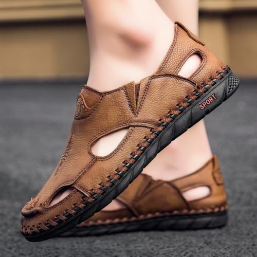 Men outdoor sandals with breathable cowhide top and soft sole durable and non slip suitable for outdoor use2