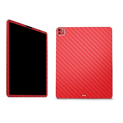 Image of MightySkins Carbon Fiber Skin Compatible with Apple iPad Pro 12.9 inch M2 6th Gen (2022) Full Wrap Kit - Solid Red | Protective, Durable Textured Carbon Fiber Finish | Easy to Apply | Made in The USA