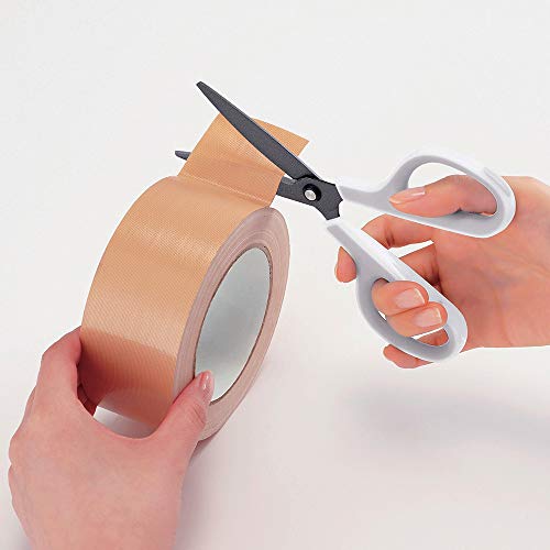 Plus Sc-175Sf Sc-175Sf Scissors, Fit Cut Curve, Fluorine Coat, Adhesive Tape, Glue, Non-Cling, White/Blue #TOP7