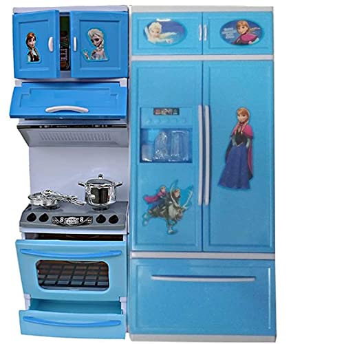Image of LONGMIRE Plastic 42 Pcs Big Size Kitchen Playset | Musical & Light Kitchen Set Toy for Kids with Sound and Accessories Set for 4 Year Old (Multicolor)