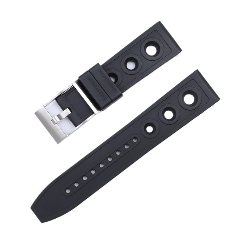 Bracelet en caoutchouc pour Breitling Avenger finition noir mat élégante