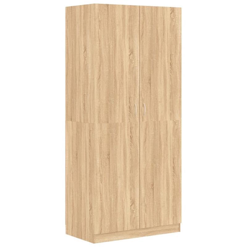 Eleganz Armario Roble Sonoma 90 x 52 x 200 cm de material de madera – Armario moderno para dormitorio y salón – Almacenamiento estable con mucho espacio de almacenamiento