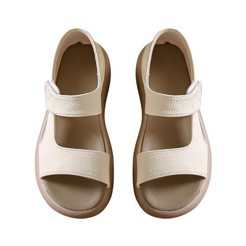 Sandali Donna Piattaforma Nera Scarpe da Spiaggia Casual Comode Fascite Plantare Moda Soport Chiusura con Fibbia Regolabile alla Caviglia Ideale per Primavera Estate, beige, 38 EU