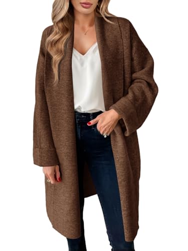 Image of Saodimallsu Womens Long Cardigan Sweaters Chunky Open Front Oversized Slouchy Knit Fall Trendy Coatigan Jackets