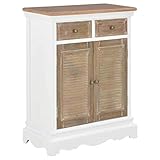 vidaXL Mueble Aparador Armario Bajo Mobiliario para Hogar Salón Alacena Sala de Estar Pasillo Recibidor Color Blanco 60x30x80 cm Madera Maciza