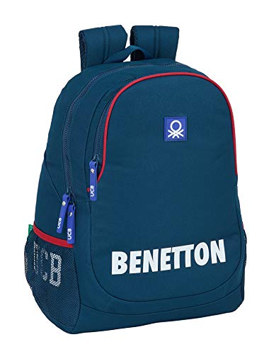 Safta Mochila Escolar de Benetton Navy  320x160x440mm  azul marino   M665