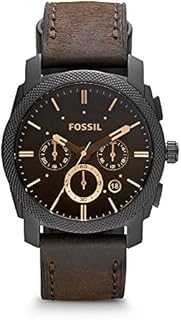 Fossil Herren Chronograph Quarz Uhr mit Leder Armband FS4656