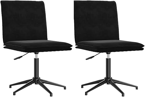 Miniatura 2 de Black Velvet Dining Chairs Set of 2 Adjustable Height Modern Furniture with Steel Frame for Dining Room Kitchen Living Room Comedor