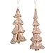 Melrose International 72863DS 10.5-11 in. Glass Tree Ornament, Pink & Silver - Set of 6