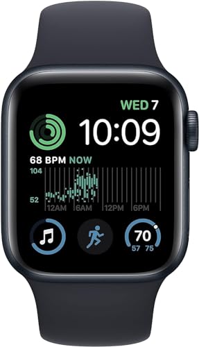 Apple Watch SE (2nd Gen) (GPS, 40mm) - Midnight Aluminum Case with Midnight Sport Band, S/M (Renewed Premium) - Image 3